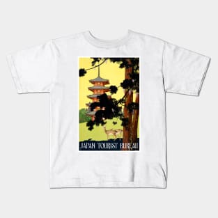 Vintage Travel Poster Japan Pagoda Kids T-Shirt